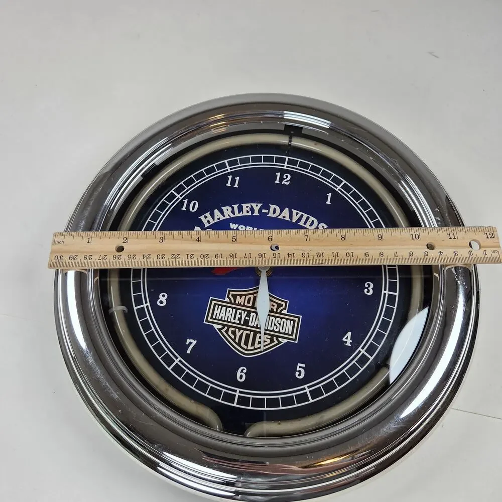 Harley-Davidson Official Licensed Blue Neon Wall Clock Ace Product Working
